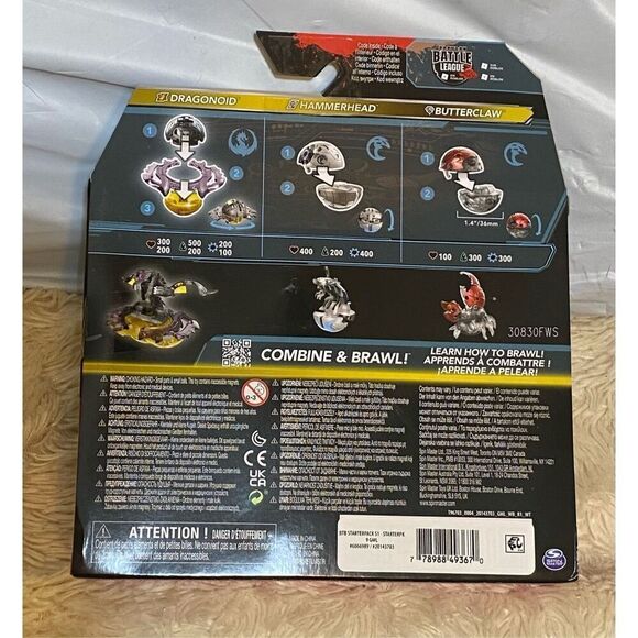 BAKUGAN Starter Pack Special Attack Dragonoid Titanium Hammerhead Butterclaw - Picture 2 of 4